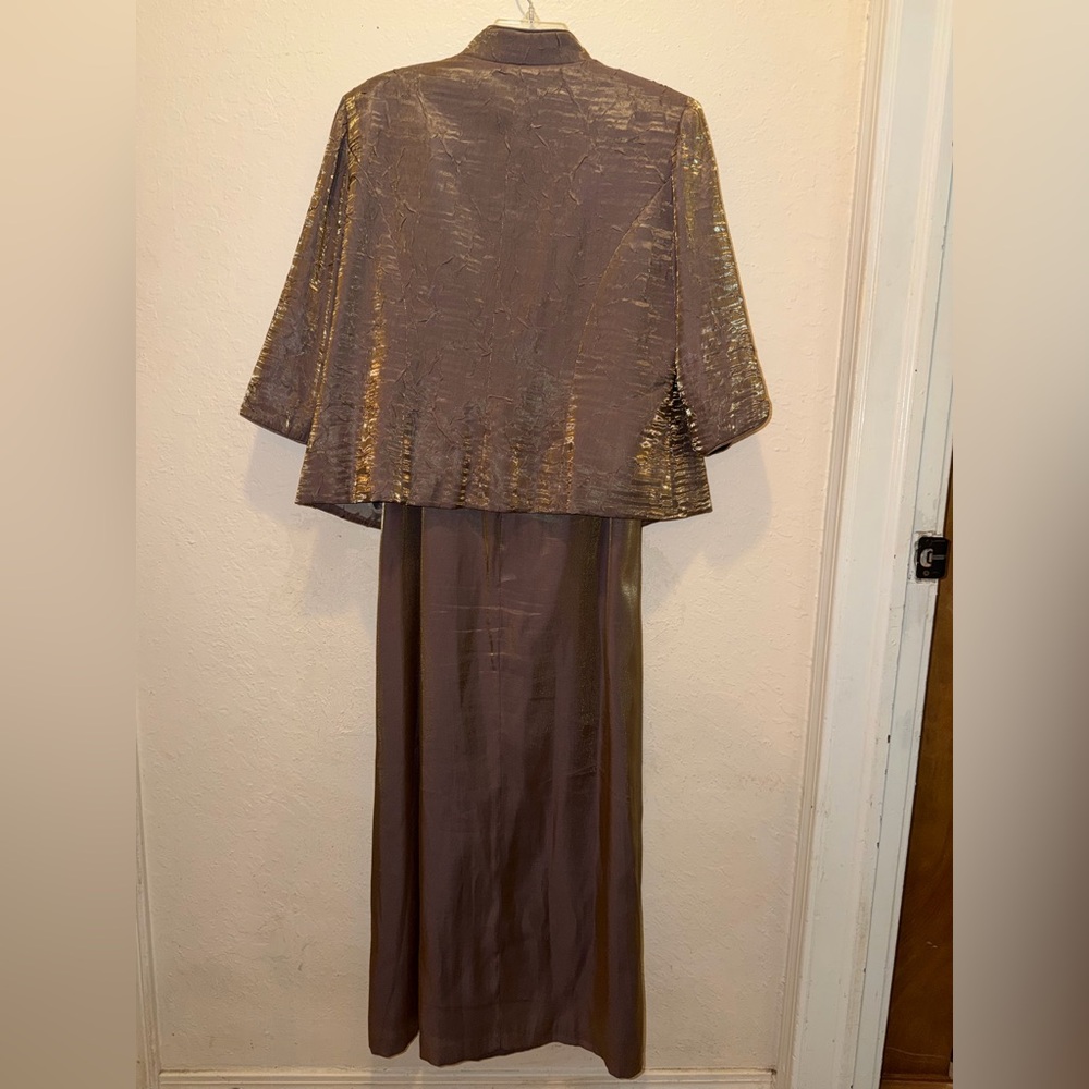 David's Bridal Dress and Jacket Mother of the Bride Groom Dress Bown Bronze - Picture 9 of 14